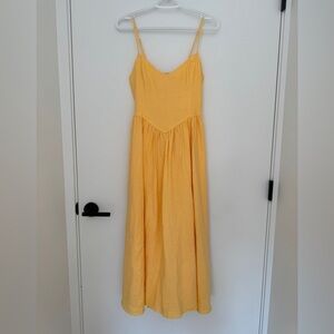 Wilfred Yellow Linen Maxi Dress